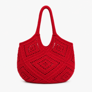 Crochet Knit Woven Tote Bag